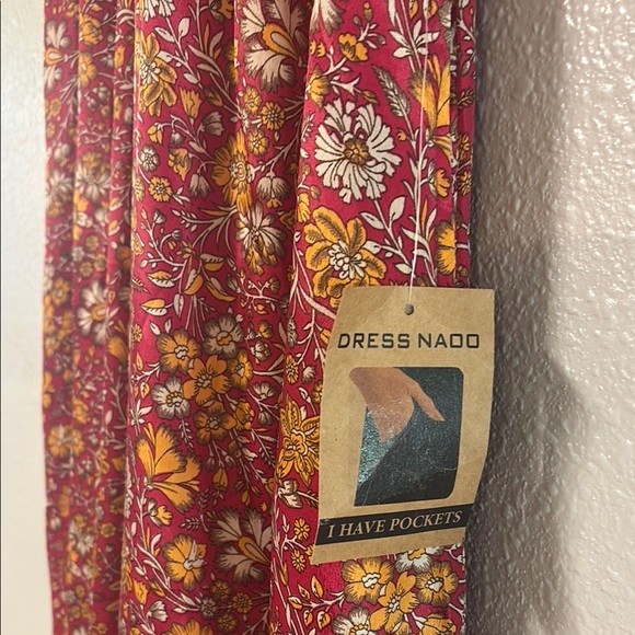 Bohemian Floral Maxi Dress in Red and Orange - Picture 4 of 14